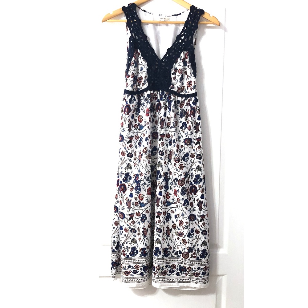 Sophie Max Midi Dress Size XS Bird Floral Pattern